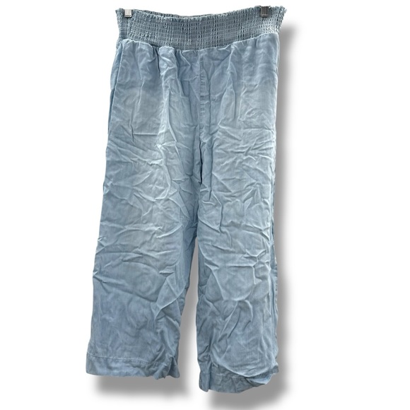 Cloth & Stone Wide Leg Pants Women’s Size Medium Blue Smocked Waist Casual READ - Picture 1 of 9